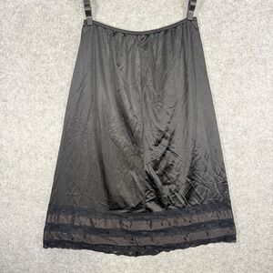 Sliperfection Half Slip Womens 1X Black Vintage Lace Trim Made in USA 778X
